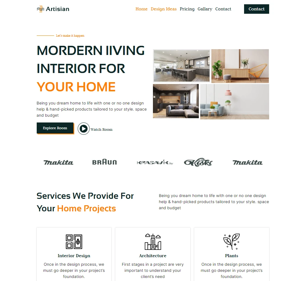 Interior design website