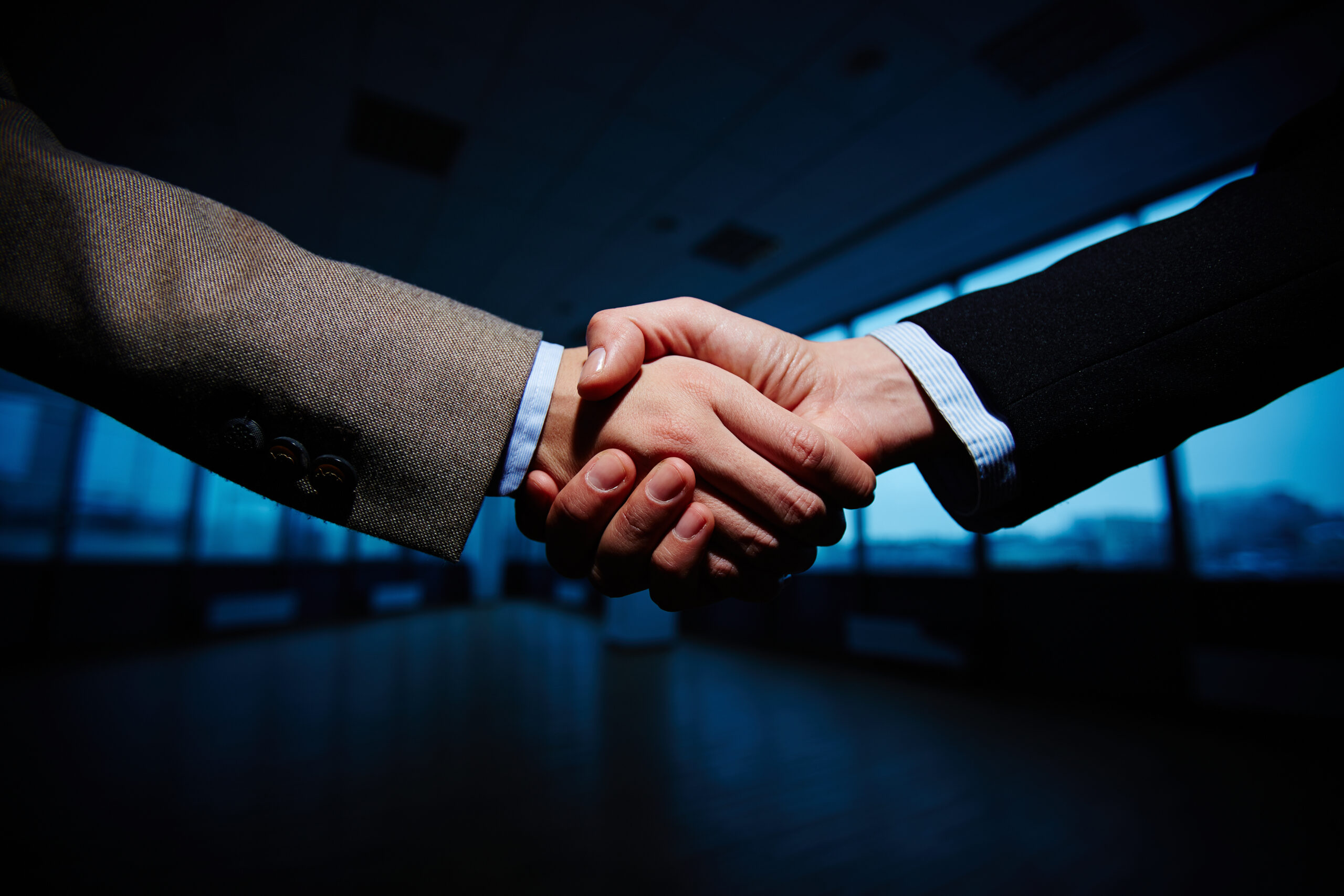 handshake with black background